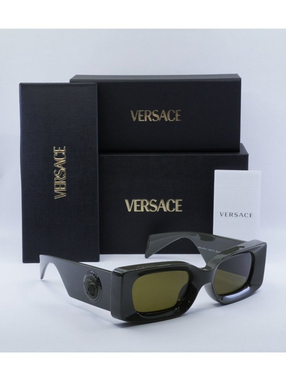 Versace VE4474U 549173 Rectangle Sunglasses – Olive / Brown